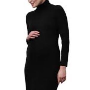 Boob design nursing/maternity turtleneck dress black sz L